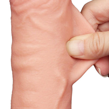 Lovetoy - Dildo - Glijdende Huid Dildo - Lengte 24 cm Diameter Ø 4.3 cm) - Lichte Huidskleur-Erotiekvoordeel.nl