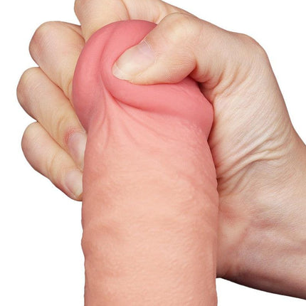 Lovetoy - Dildo - Glijdende Huid Dildo - Lengte 24 cm Diameter Ø 4.3 cm) - Lichte Huidskleur-Erotiekvoordeel.nl