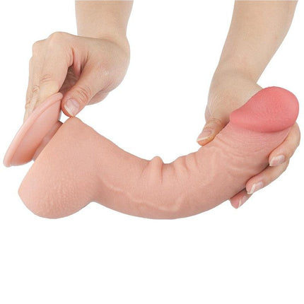 Lovetoy - Dildo - Glijdende Huid Dildo - Lengte 24 cm Diameter Ø 4.3 cm) - Lichte Huidskleur-Erotiekvoordeel.nl