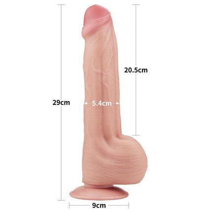 Lovetoy - Dildo -Sliding Skin Dildo - Lengte 29 cm - Lichte Huidskleur-Erotiekvoordeel.nl