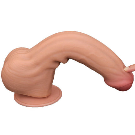 Lovetoy - Dildo -Sliding Skin Dildo - Lengte 29 cm - Lichte Huidskleur-Erotiekvoordeel.nl