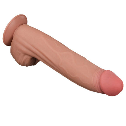 Lovetoy - Dildo -Sliding Skin Dildo - Lengte 31 cm - Lichte Huidskleur-Erotiekvoordeel.nl