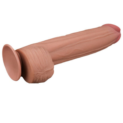 Lovetoy - Dildo -Sliding Skin Dildo - Lengte 31 cm - Lichte Huidskleur-Erotiekvoordeel.nl