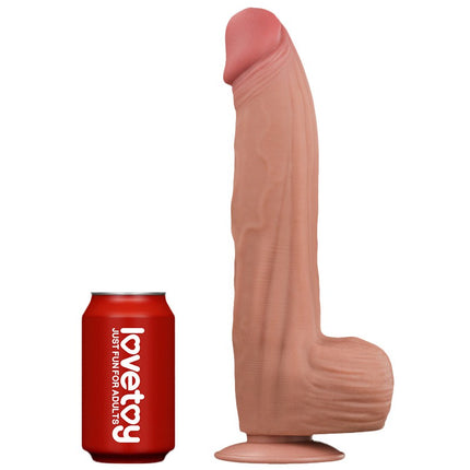 Lovetoy - Dildo -Sliding Skin Dildo - Lengte 31 cm - Lichte Huidskleur-Erotiekvoordeel.nl