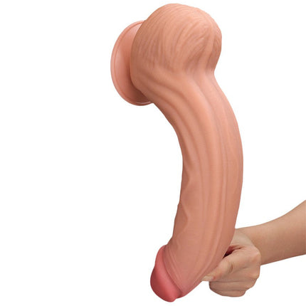 Lovetoy - Dildo -Sliding Skin Dildo - Lengte 31 cm - Lichte Huidskleur-Erotiekvoordeel.nl