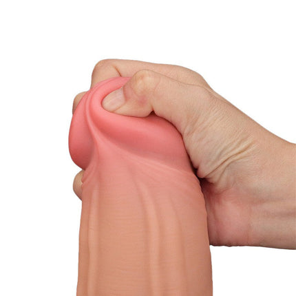 Lovetoy - Dildo -Sliding Skin Dildo - Lengte 31 cm - Lichte Huidskleur-Erotiekvoordeel.nl