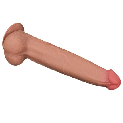 Lovetoy - Dildo -Sliding Skin Dildo - Lengte 34 cm - Lichte Huidskleur-Erotiekvoordeel.nl