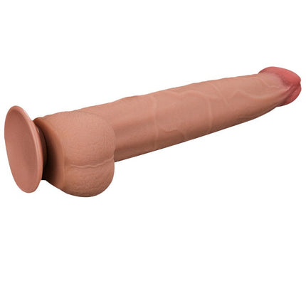Lovetoy - Dildo -Sliding Skin Dildo - Lengte 34 cm - Lichte Huidskleur-Erotiekvoordeel.nl