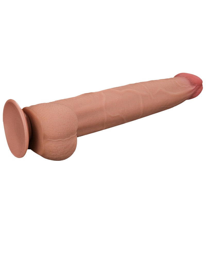 Lovetoy - Dildo -Sliding Skin Dildo - Lengte 34 cm - Lichte Huidskleur-Erotiekvoordeel.nl