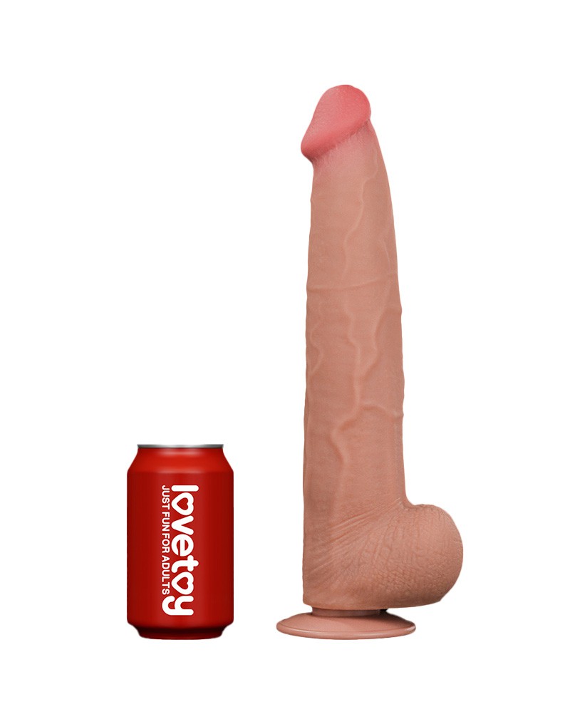 Lovetoy - Dildo -Sliding Skin Dildo - Lengte 34 cm - Lichte Huidskleur-Erotiekvoordeel.nl