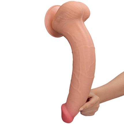 Lovetoy - Dildo -Sliding Skin Dildo - Lengte 34 cm - Lichte Huidskleur-Erotiekvoordeel.nl