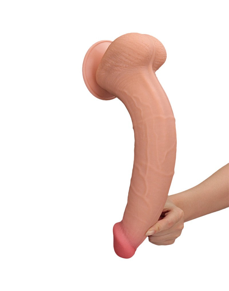Lovetoy - Dildo -Sliding Skin Dildo - Lengte 34 cm - Lichte Huidskleur-Erotiekvoordeel.nl