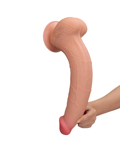 Lovetoy - Dildo -Sliding Skin Dildo - Lengte 34 cm - Lichte Huidskleur-Erotiekvoordeel.nl
