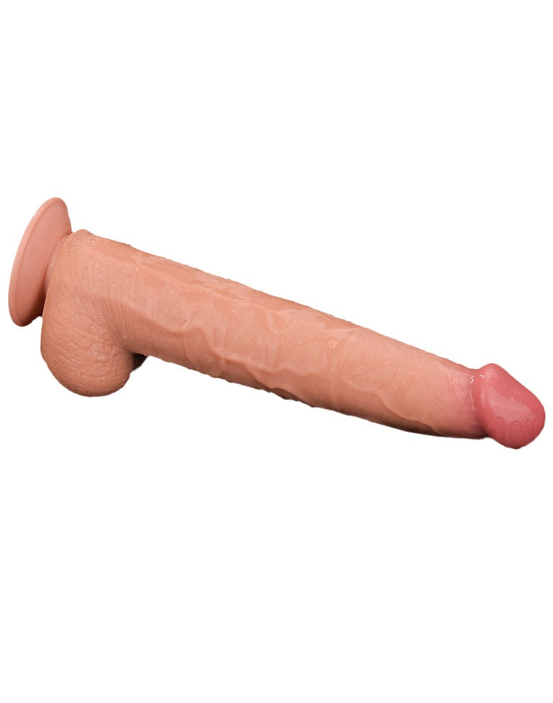 Lovetoy - Dildo -Sliding Skin Dildo - Lengte 34 cm - Lichte Huidskleur-Erotiekvoordeel.nl