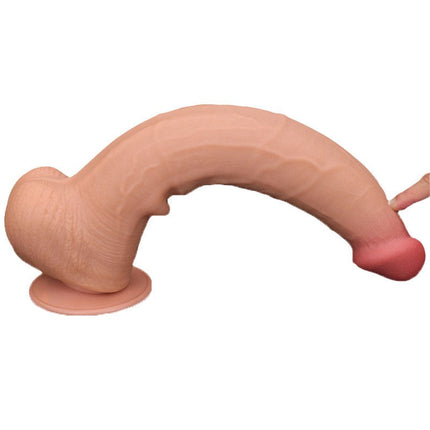 Lovetoy - Dildo -Sliding Skin Dildo - Lengte 34 cm - Lichte Huidskleur-Erotiekvoordeel.nl