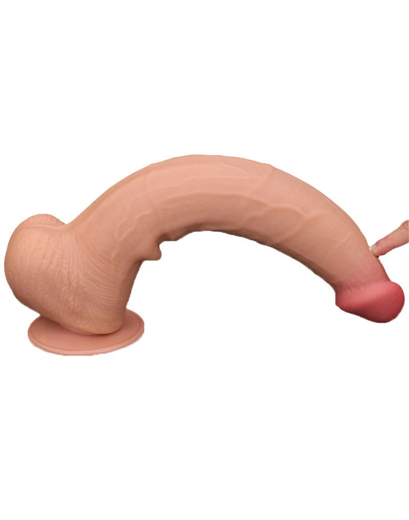 Lovetoy - Dildo -Sliding Skin Dildo - Lengte 34 cm - Lichte Huidskleur-Erotiekvoordeel.nl