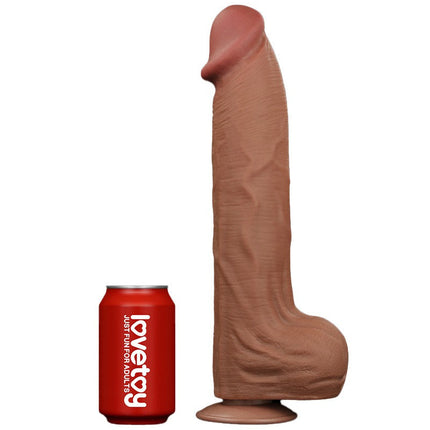 Lovetoy - Dildo -Sliding Skin Dildo - Lengte 36 cm - Bruin-Erotiekvoordeel.nl