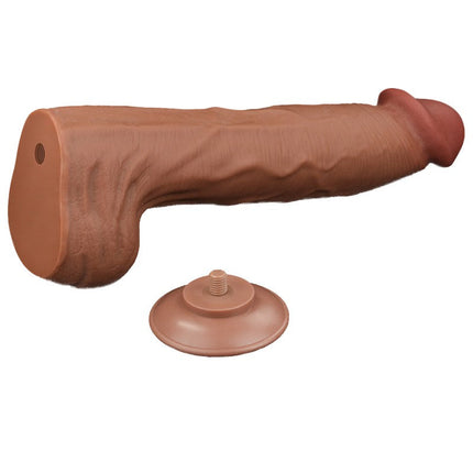 Lovetoy - Dildo -Sliding Skin Dildo - Lengte 36 cm - Bruin-Erotiekvoordeel.nl