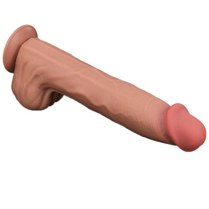 Lovetoy - Dildo -Sliding Skin Dildo - Lengte 36 cm - Lichte Huidskleur-Erotiekvoordeel.nl