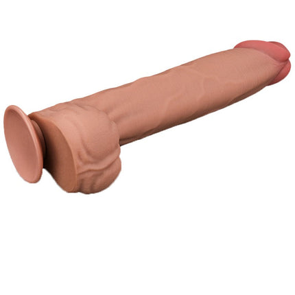 Lovetoy - Dildo -Sliding Skin Dildo - Lengte 36 cm - Lichte Huidskleur-Erotiekvoordeel.nl