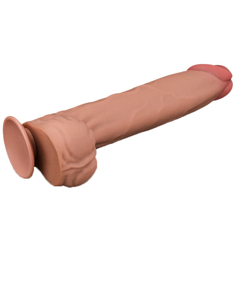 Lovetoy - Dildo -Sliding Skin Dildo - Lengte 36 cm - Lichte Huidskleur-Erotiekvoordeel.nl
