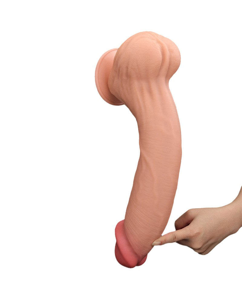 Lovetoy - Dildo -Sliding Skin Dildo - Lengte 36 cm - Lichte Huidskleur-Erotiekvoordeel.nl