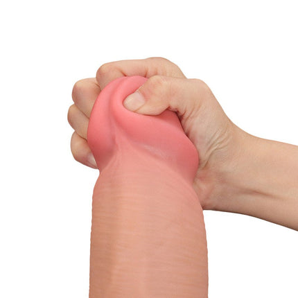 Lovetoy - Dildo -Sliding Skin Dildo - Lengte 36 cm - Lichte Huidskleur-Erotiekvoordeel.nl