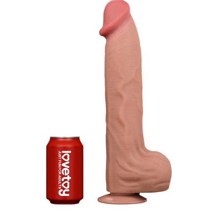 Lovetoy - Dildo -Sliding Skin Dildo - Lengte 36 cm - Lichte Huidskleur-Erotiekvoordeel.nl