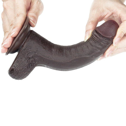 Lovetoy Dildo met Sliding Skin / Bewegende Huid 17.5 x 3.5 cm - bruin-Erotiekvoordeel.nl