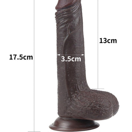 Lovetoy Dildo met Sliding Skin / Bewegende Huid 17.5 x 3.5 cm - bruin-Erotiekvoordeel.nl