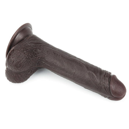Lovetoy Dildo met Sliding Skin / Bewegende Huid 17.5 x 3.5 cm - bruin-Erotiekvoordeel.nl