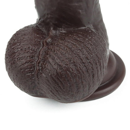 Lovetoy Dildo met Sliding Skin / Bewegende Huid 23 x 4 cm - bruin-Erotiekvoordeel.nl