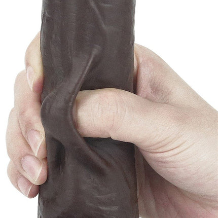 Lovetoy Dildo met Sliding Skin / Bewegende Huid 23 x 4 cm - bruin-Erotiekvoordeel.nl