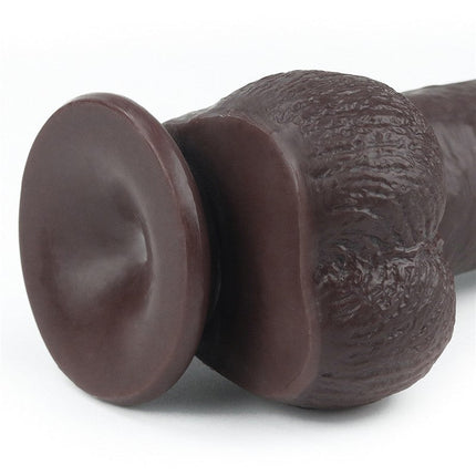 Lovetoy Dildo met Sliding Skin / Bewegende Huid 23 x 4 cm - bruin-Erotiekvoordeel.nl