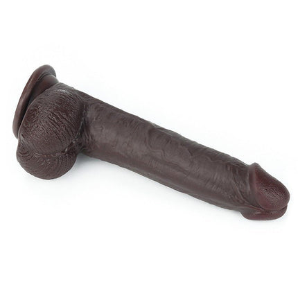 Lovetoy Dildo met Sliding Skin / Bewegende Huid 23 x 4 cm - bruin-Erotiekvoordeel.nl