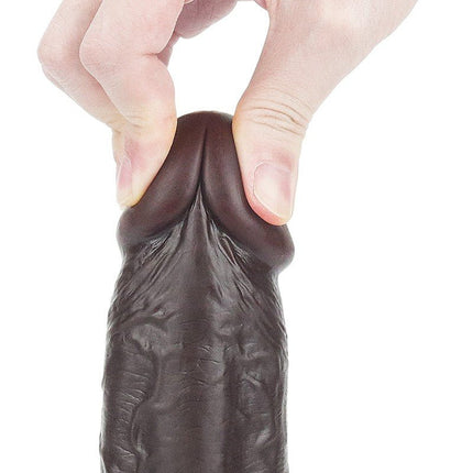 Lovetoy Dildo met Sliding Skin / Bewegende Huid 24 x 4.5 cm - bruin-Erotiekvoordeel.nl