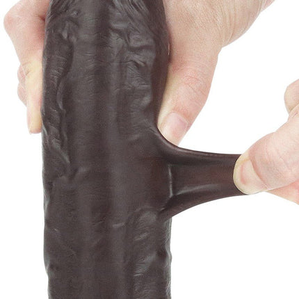 Lovetoy Dildo met Sliding Skin / Bewegende Huid 24 x 4.5 cm - bruin-Erotiekvoordeel.nl