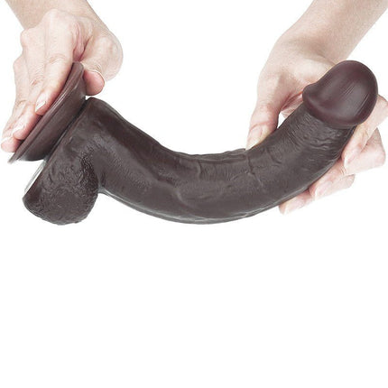 Lovetoy Dildo met Sliding Skin / Bewegende Huid 24 x 4.5 cm - bruin-Erotiekvoordeel.nl