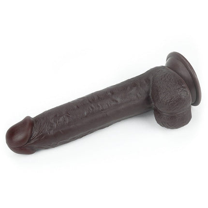 Lovetoy Dildo met Sliding Skin / Bewegende Huid 24 x 4.5 cm - bruin-Erotiekvoordeel.nl
