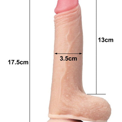 Lovetoy Dildo met glijdende huid 18 cm - blanke huidskleur - Erotiekvoordeel.nl