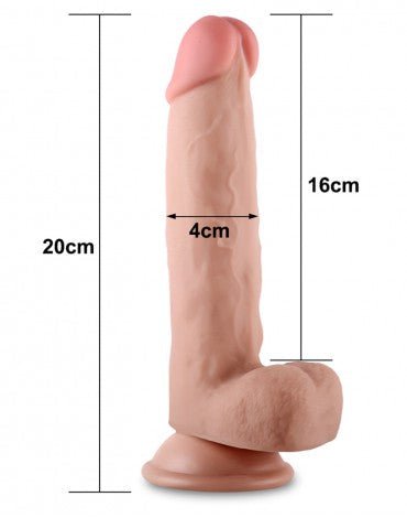 Lovetoy Dildo met glijdende huid 20 cm - blanke huidskleur - Erotiekvoordeel.nl