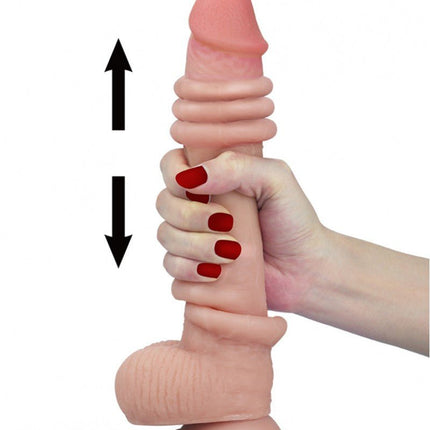 Lovetoy Dildo met glijdende huid 23 x 4 cm - blanke huidskleur - Erotiekvoordeel.nl