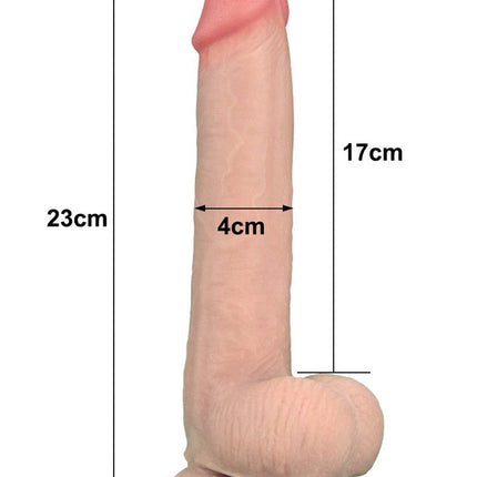 Lovetoy Dildo met glijdende huid 23 x 4 cm - blanke huidskleur - Erotiekvoordeel.nl