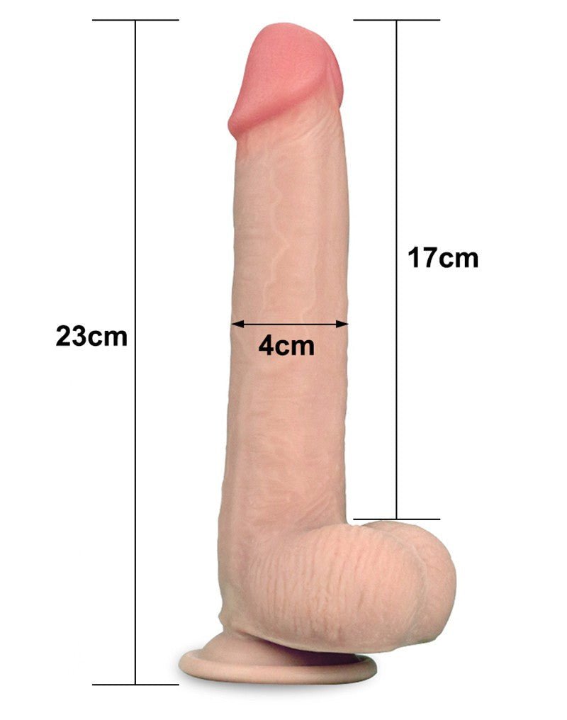 Lovetoy Dildo met glijdende huid 23 x 4 cm - blanke huidskleur - Erotiekvoordeel.nl