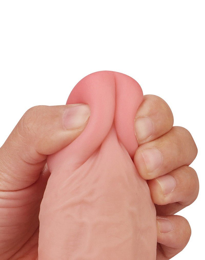 Lovetoy Dildo met glijdende huid 24 x 4,5 cm - blanke huidskleur - Erotiekvoordeel.nl