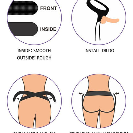 Lovetoy Easy Strap-on Set met dildo van 19 cm met balzak - blanke huidskleur - Erotiekvoordeel.nl