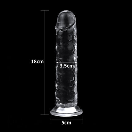Lovetoy Dildo Flawless 18 x 3,5 cm - transparant - Erotiekvoordeel.nl