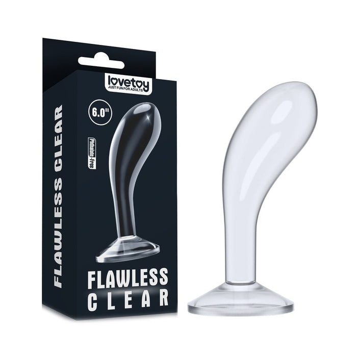 Lovetoy Flawless Transparante Prostaat Plug 15.2 cm - transparant-Erotiekvoordeel.nl