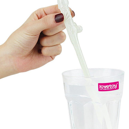 Lovetoy Herbruikbare Piemel Drinkrietjes - glow in the dark-Erotiekvoordeel.nl