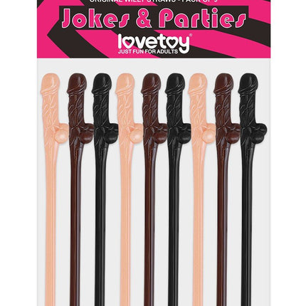 Lovetoy Herbruikbare Piemel Drinkrietjes - lichte en donkere huidskleuren-Erotiekvoordeel.nl